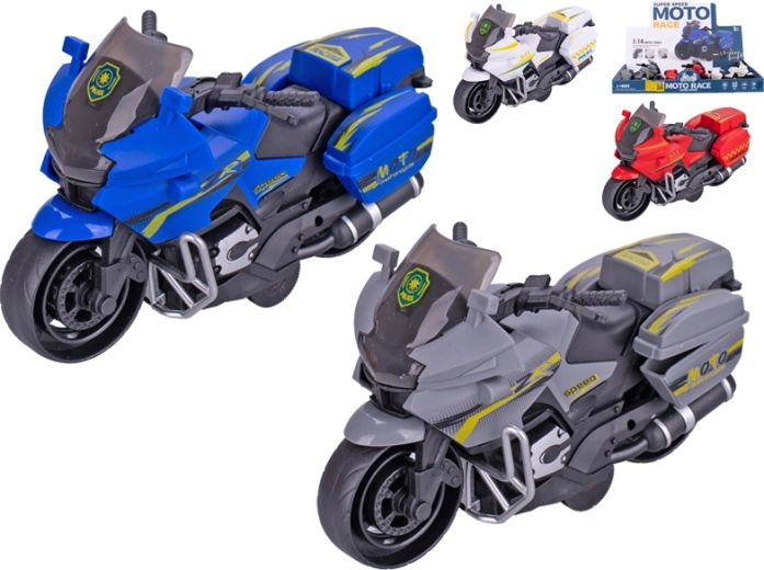Politimotorcykel med friktionsdrev 14 cm