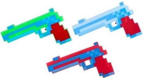 Pixel-legetøjspistol med lys og lyd