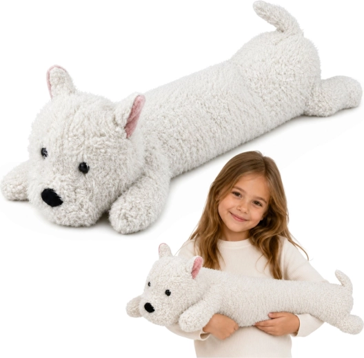 Stor plyshund West Highland hvid 90 cm - 1 stk.