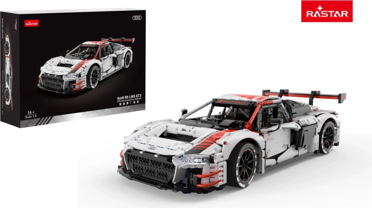 Byggesæt til bilmodel RASTAR Audi R8 LMS GT3 1:8 hvid