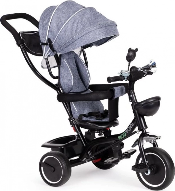 Børnetrehjulet cykel med drejeligt sæde og kaleche ECOTOYS grå