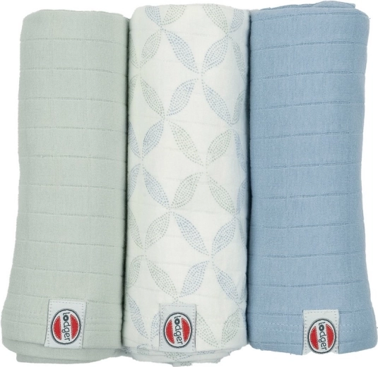 Lodger swaddler Solid matcha peppermint - sæt med 3 stk. (70 × 70 cm)
