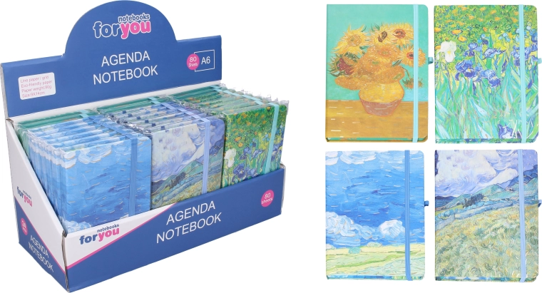 Linjeret notesbog 9 × 14 cm med motiver – 1 stk.