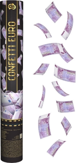 Pneumatiske konfettier i folie med euro-sedler