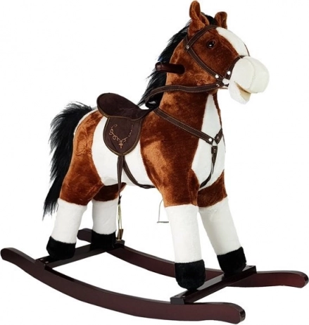 Mørkebrun gyngehest med lyde og bevægelser