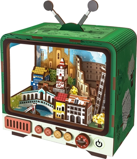 2Kids Toys 3D træbyggesæt retro TV Venedig