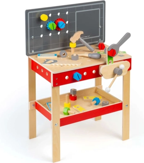 Bigjigs Toys børnearbejdsbord i træ med værktøj