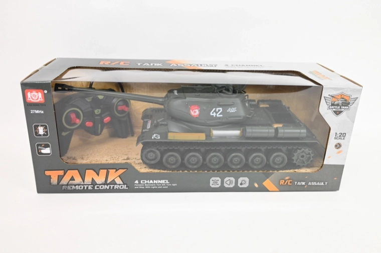 RC-tank med fjernbetjening med oplader