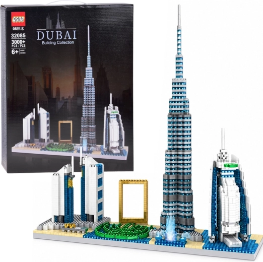 Byg-selv-panorama af Dubai med berømte bygninger, 3.000 dele