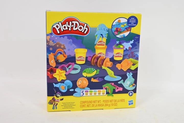Play-Doh ocean-sæt med modellervoks med 5 bøtter og tilbehør