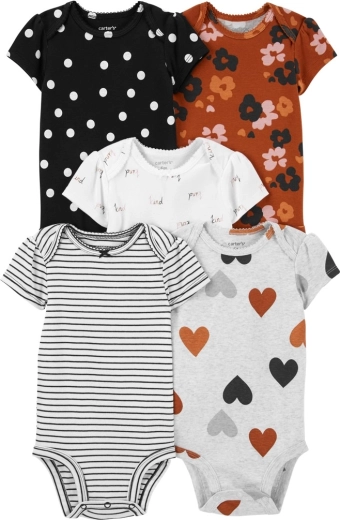Carter's babybody med kortærme Blue Family til pige, 5 stk.