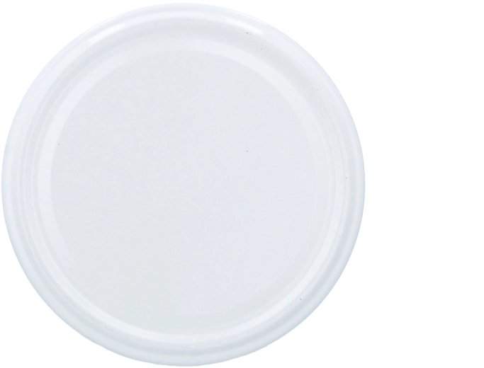 Hvidt metal­låg Twist-Off 66 mm