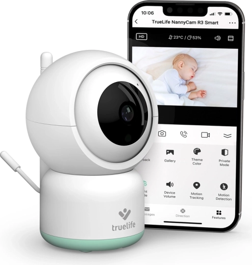 Video-babyalarm TrueLife NannyCam R3 Smart med Full HD og Wi‑Fi