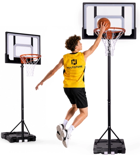 Movepre fritstående justerbart basketballstativ med bagplade op til 210 cm