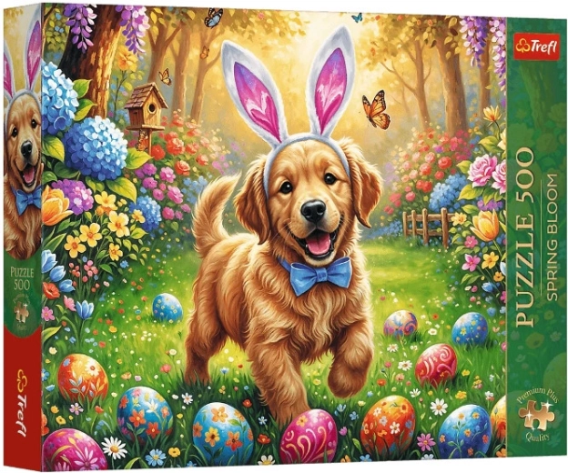 Trefl Premium Plus puslespil Spring Bloom: Påskehund 500 brikker