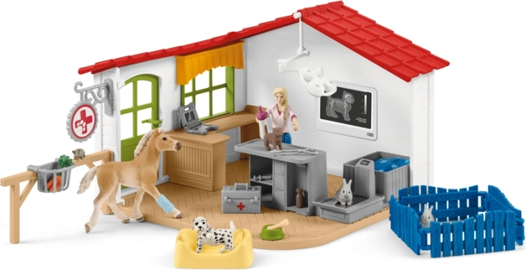 Schleich veterinærklinik til kæledyr