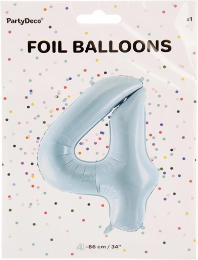Folieballon tal 4 blå 86 cm