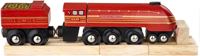 Trælokomotivet Duchess of Hamilton med skinner BIGJIGS RAIL