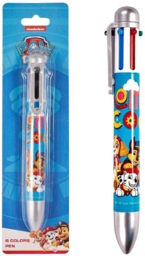 Farverig Paw Patrol-kuglepen med 6 farver - 1 stk.