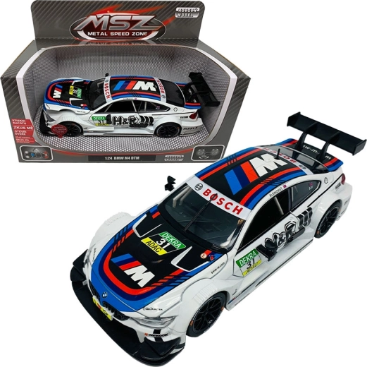 Metalmodel BMW M4 1:24 med lys og lyd