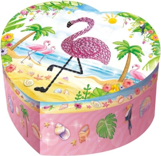 Pecoware spilledåse formet som et hjerte - Flamingo