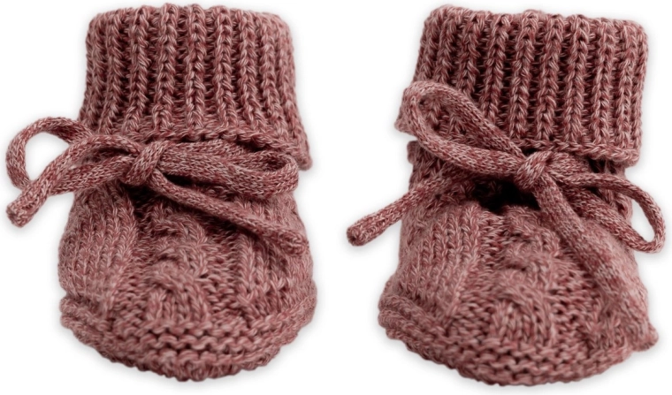 Lodger strikkede babysko knit cable rebel 0–6 måneder