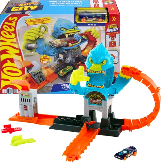 Hot Wheels City Sulten gorilla – Gorilla Slam – racerbane med bil