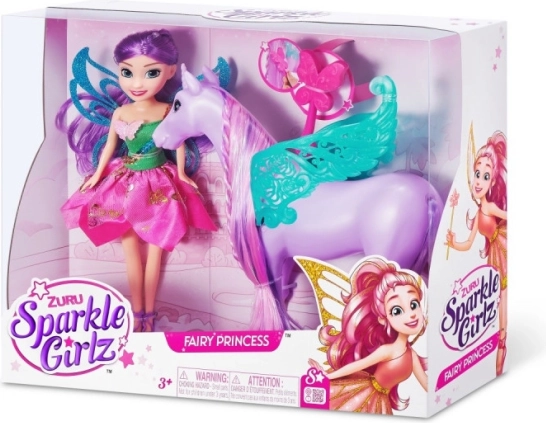 Dukke fe med enhjørning 10,5 cm sæt ZURU Sparkle Girlz