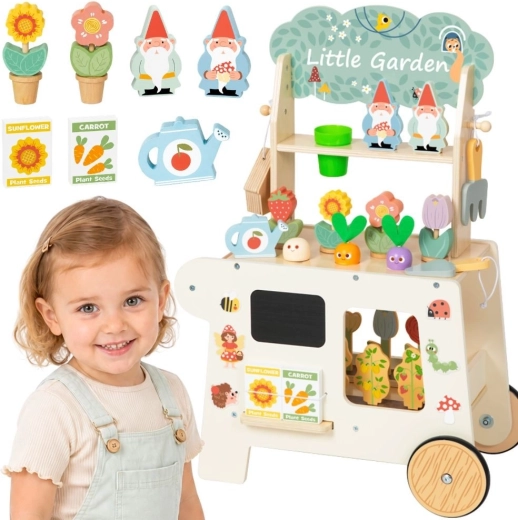 TOOKY TOY Montessori træ-havevogn med butik 57 dele