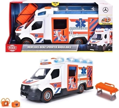 Legetøjsambulance Dickie Toys SOS Mercedes-Benz med lys- og lydeffekter