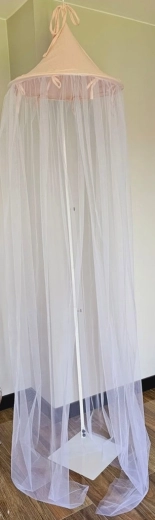 EKO sengehimmel til babyseng i musselin og tyl, blå 240 × 300 cm
