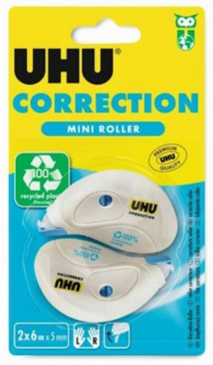 UHU Correction Roller Mini korrektionsbånd 5 mm × 6 m, 2 stk.