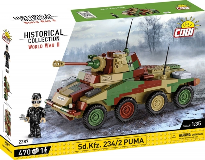 Byggesæt af pansret rekognosceringskøretøj Sd.Kfz. 234/2 Puma 1:35 (COBI)