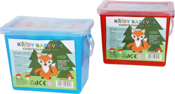 Farvede fortovskridt i spand – 15 stk.