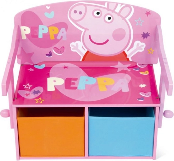 Peppa Pig børnebænk 3 i 1 (bænk, skrivebord og opbevaringskasse til legetøj)