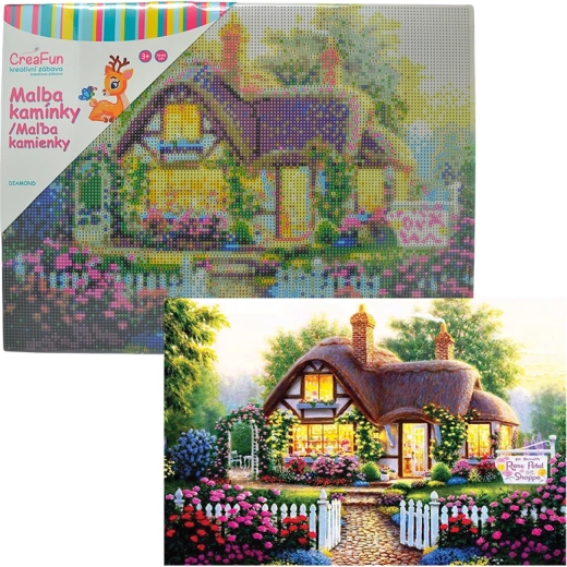 Diamantmaling blomsterhus 30 × 40 cm