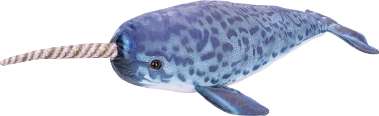 Plysbjørn narhval 40 cm til babyer