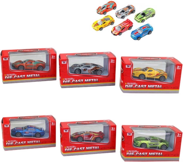 Metalsports-racerbil 8 cm i æske - 1 stk.