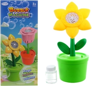 Batteridrevet boblemaskine i blomsterform