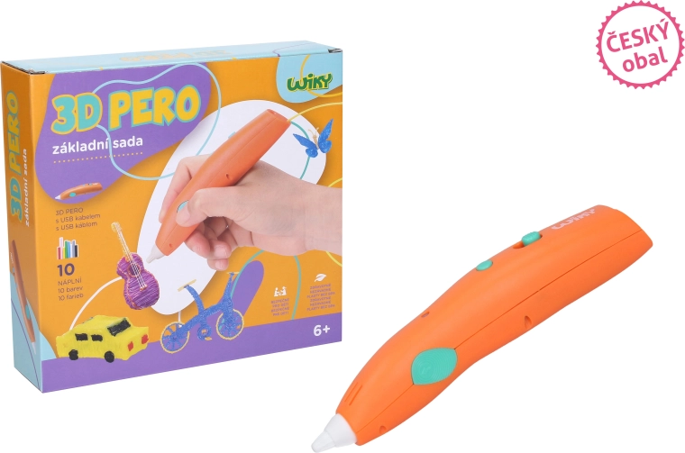 WIKY 3D-pen i orange med grundsæt