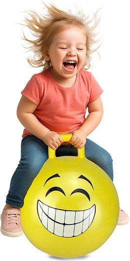 Hoppebold HoppyDoo Smile gul 45 cm med pumpe