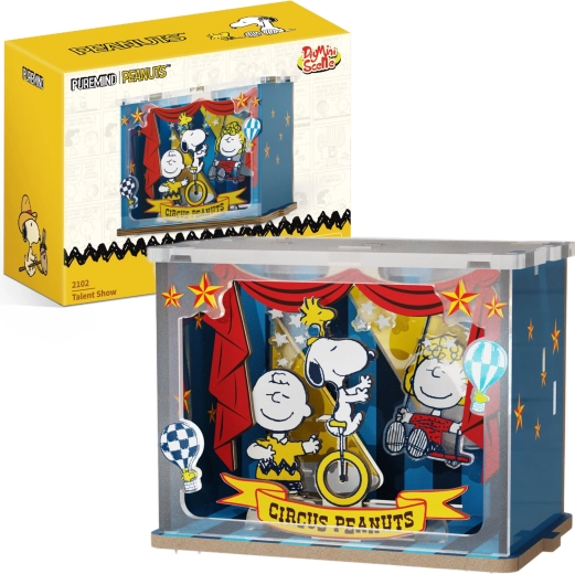 Puremind træ 3D-puslespil Snoopy PEANUTS – cirkusscene Talent Show