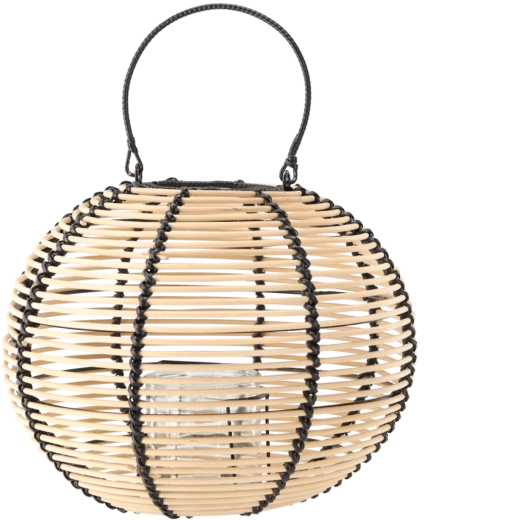 Trælanterne 35 × 27 cm i natur-sort farve
