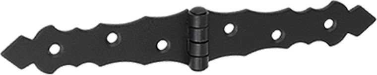 Fransk dekorativt hængsel 200 × 34 × 2 mm, sort