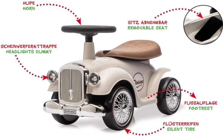 Gåbil JAMARA Classic Car hvid