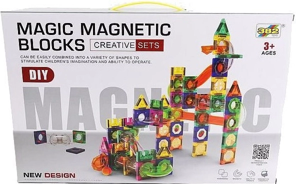 Magnetisk byggesæt med kuglebane, 160 dele