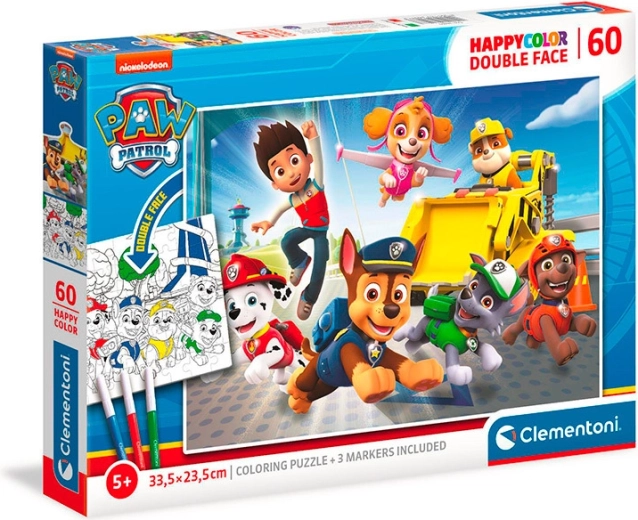 Puslespil 60 brikker Dobbelt side Paw Patrol