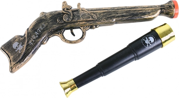 Piratsæt med pistol og kikkert