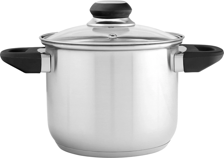 Altom Design Emilio rustfri høj gryde 2,3 l med glaslåg, 16 cm