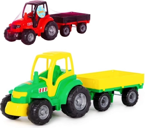 Plasttraktor med aftagelig trailer